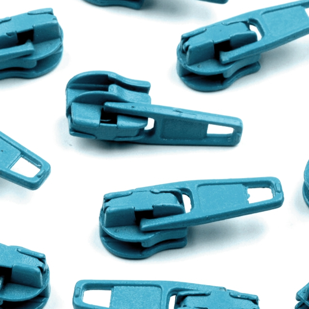 10 Zipper - 3mm - mit Arretierung - Tile Blue (207)