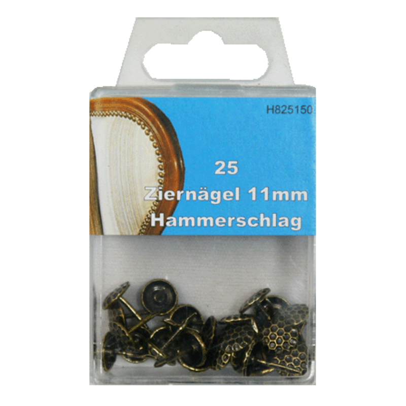 25 Ziernägel - Polsternägel - 11mm - Hammerschlag