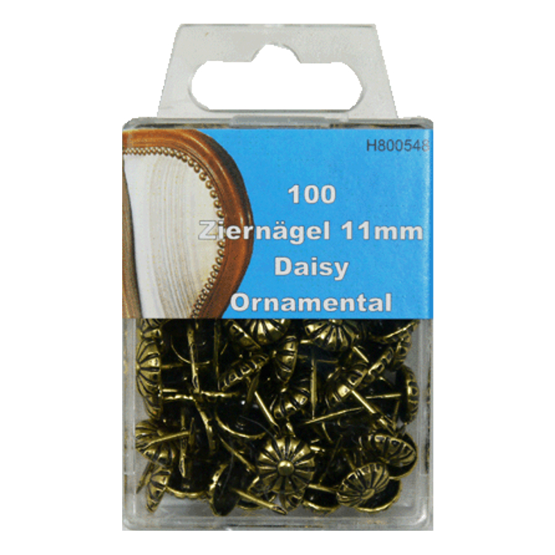 100 Ziernägel - Polsternägel - 11mm - Daisy Ornamental
