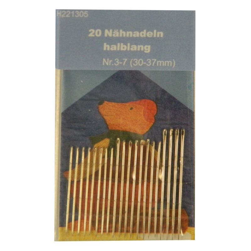 20 Nähnadeln - halblang - Nr. 3-7