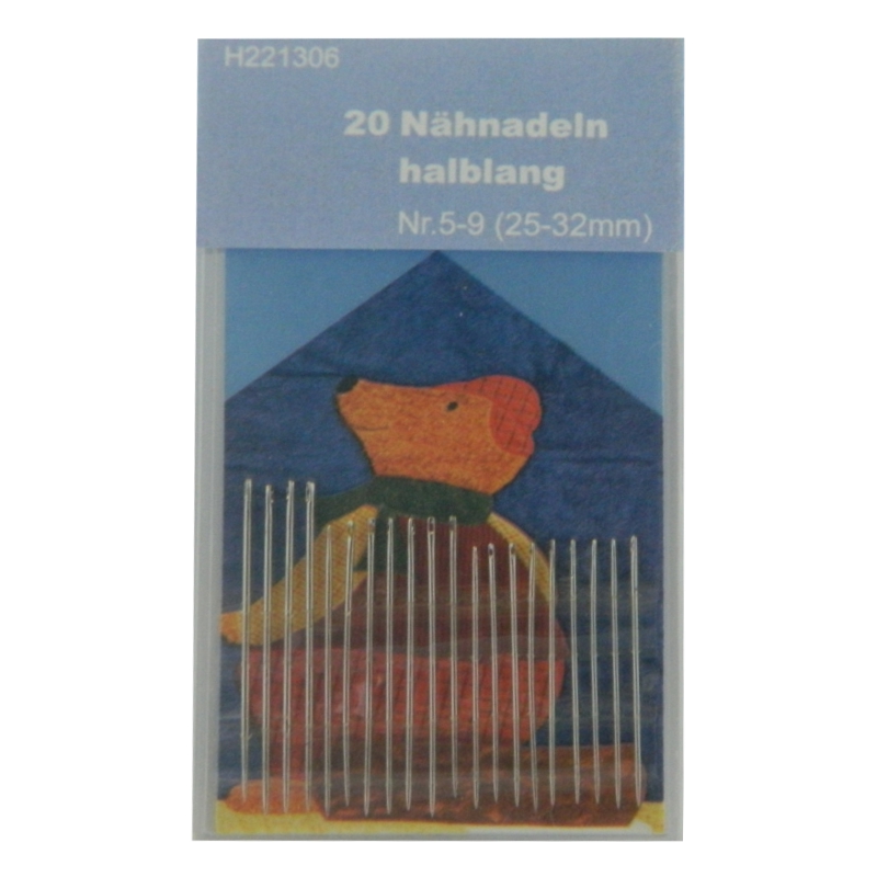 20 Nähnadeln - halblang - Nr. 5-9
