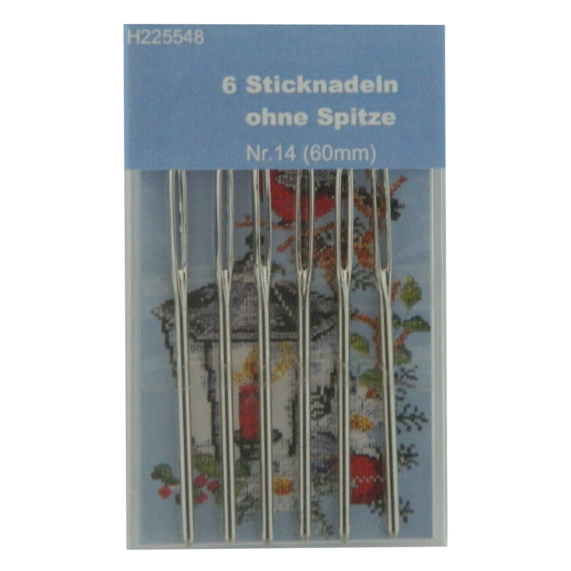 6 Sticknadeln OHNE Spitze Nr. 14