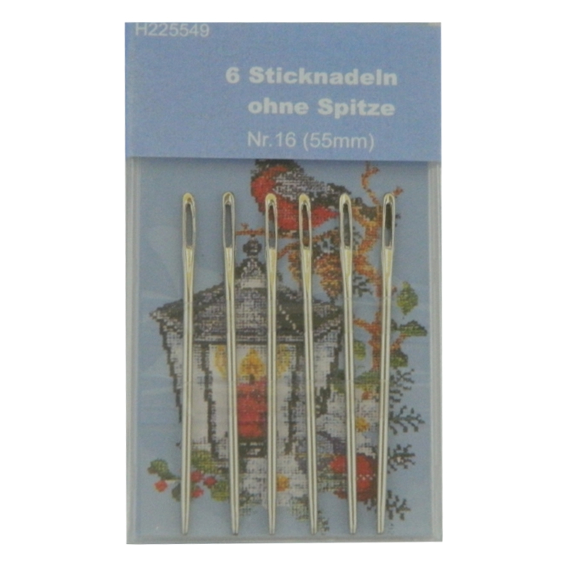 6 Sticknadeln OHNE Spitze Nr. 16
