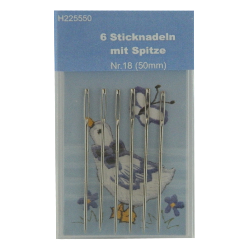 6 Sticknadeln MIT Spitze Nr. 18