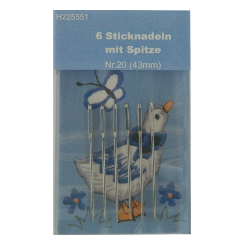 6 Sticknadeln MIT Spitze Nr. 20