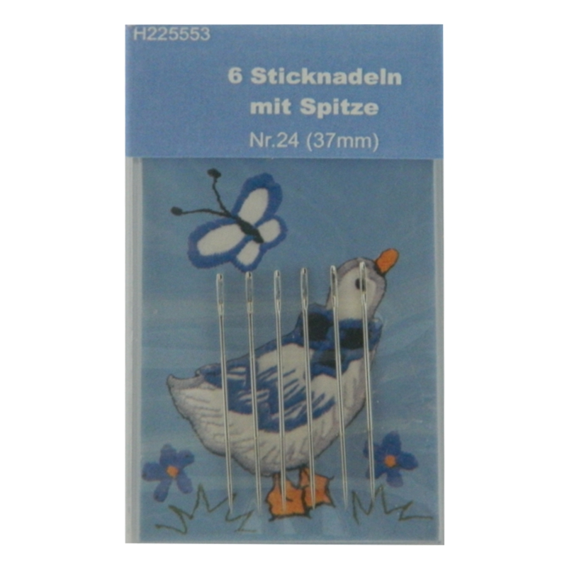 6 Sticknadeln MIT Spitze Nr. 24
