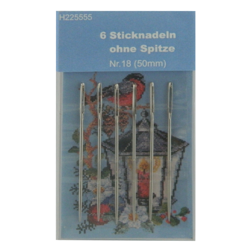 6 Sticknadeln OHNE Spitze Nr. 18