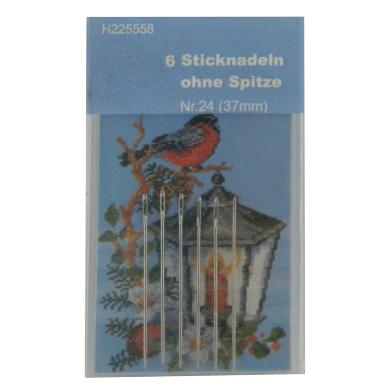 6 Sticknadeln OHNE Spitze Nr. 24