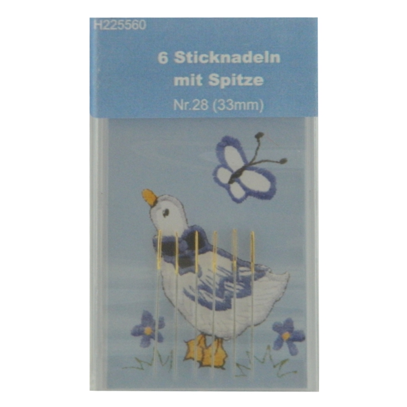 6 Sticknadeln MIT Spitze Nr. 28
