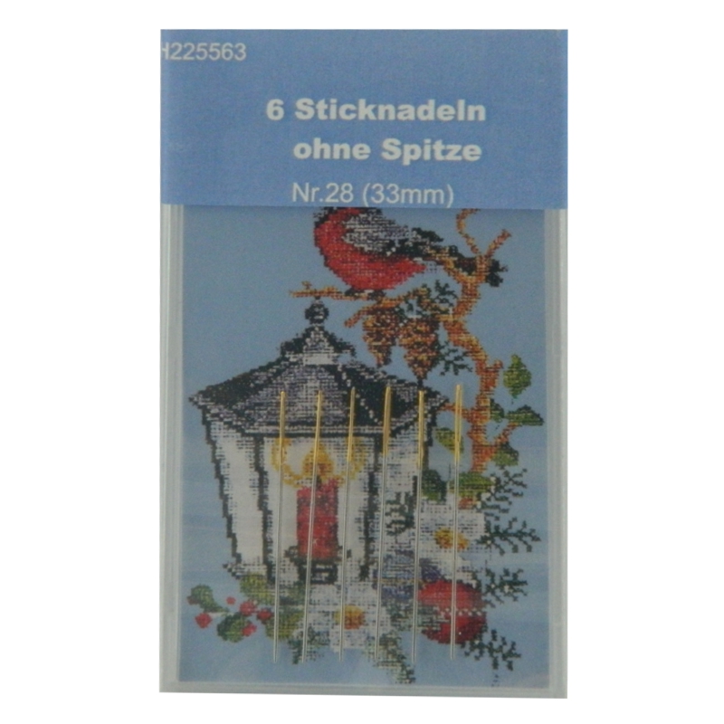 6 Sticknadeln OHNE Spitze Nr. 28
