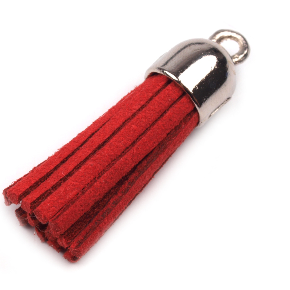Fransen Anhänger - 4cm - Rot (3)