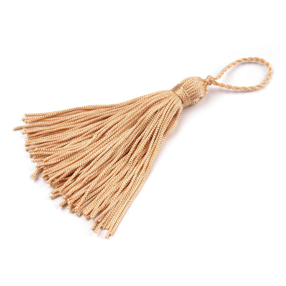 Quasten, 12cm Gesamtlänge, Cremefarben  Quaste Troddel Tassel Bommel