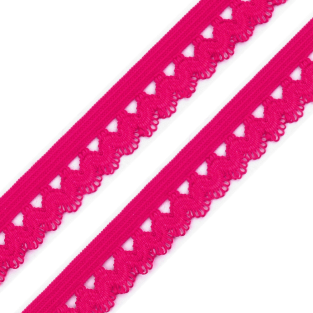 Rüschengummi - 15mm - Magenta (2)