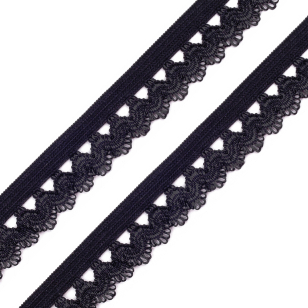 Rüschengummi - 15mm - Black (5)